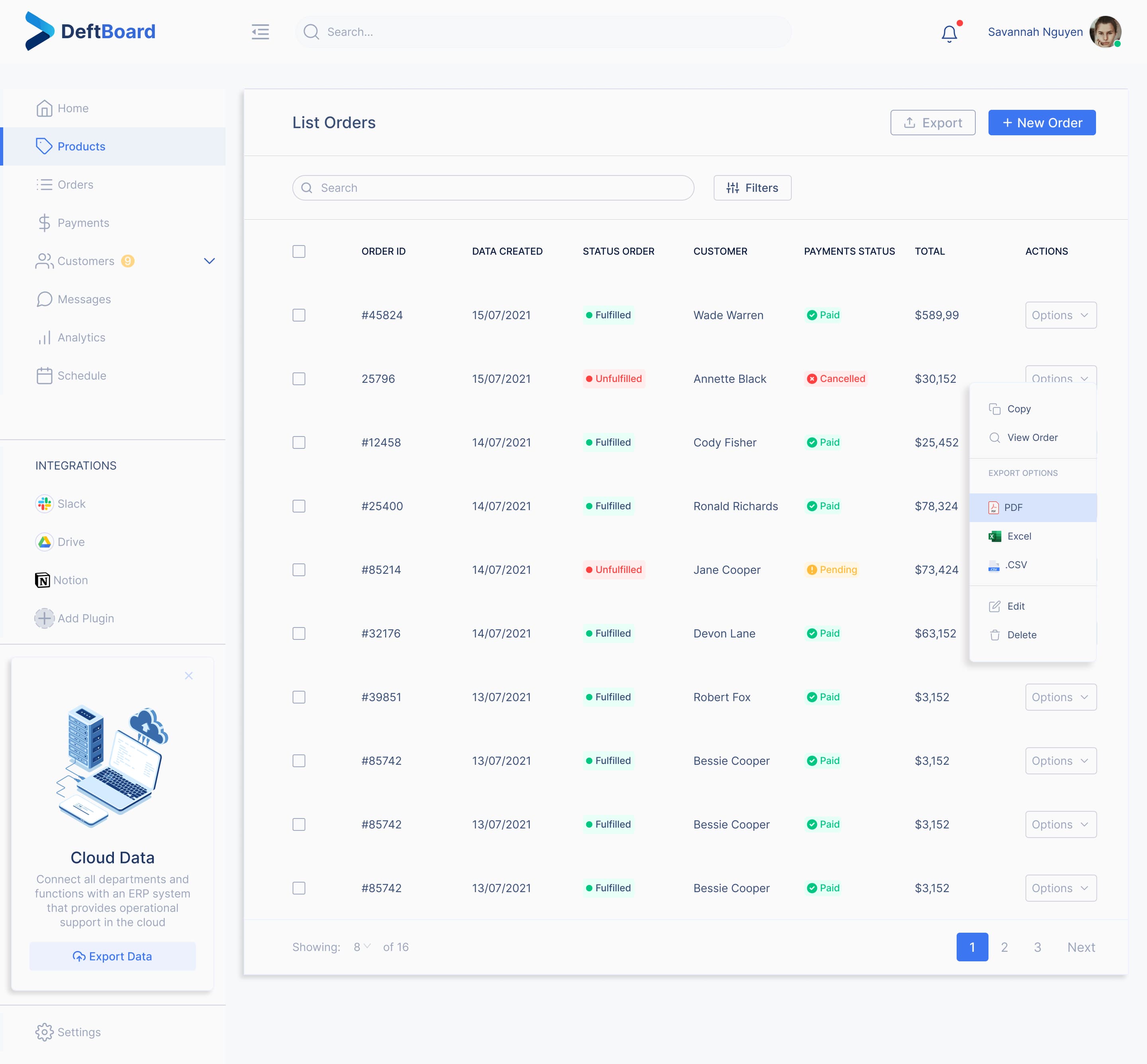 Order screen built from the design system components